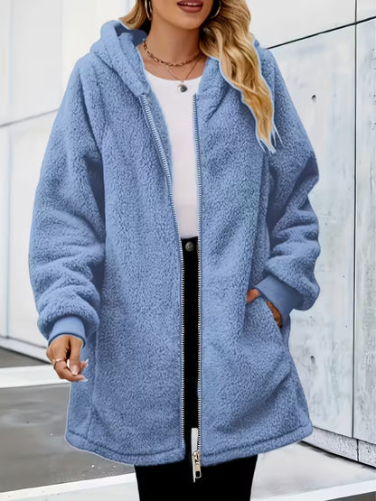 Plush Sherpa Hooded Longline Coat