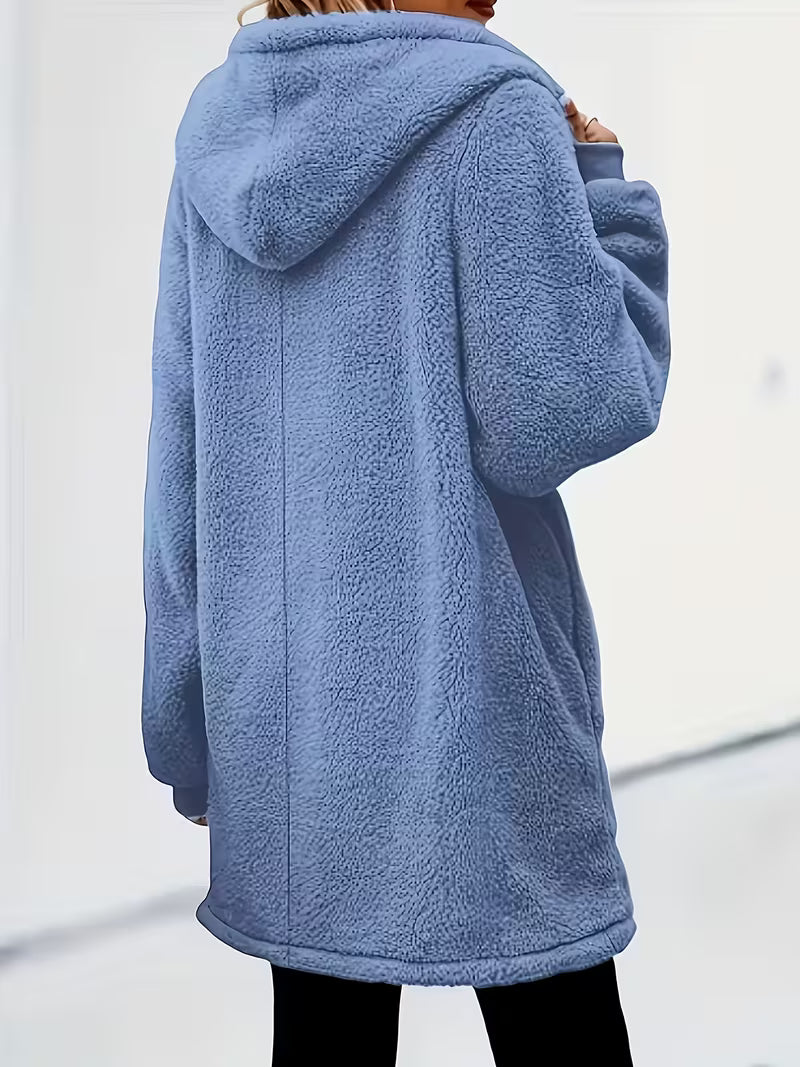 Plush Sherpa Hooded Longline Coat