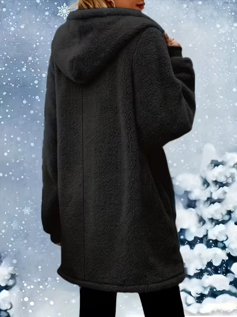 Plush Sherpa Hooded Longline Coat