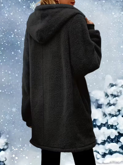 Plush Sherpa Hooded Longline Coat