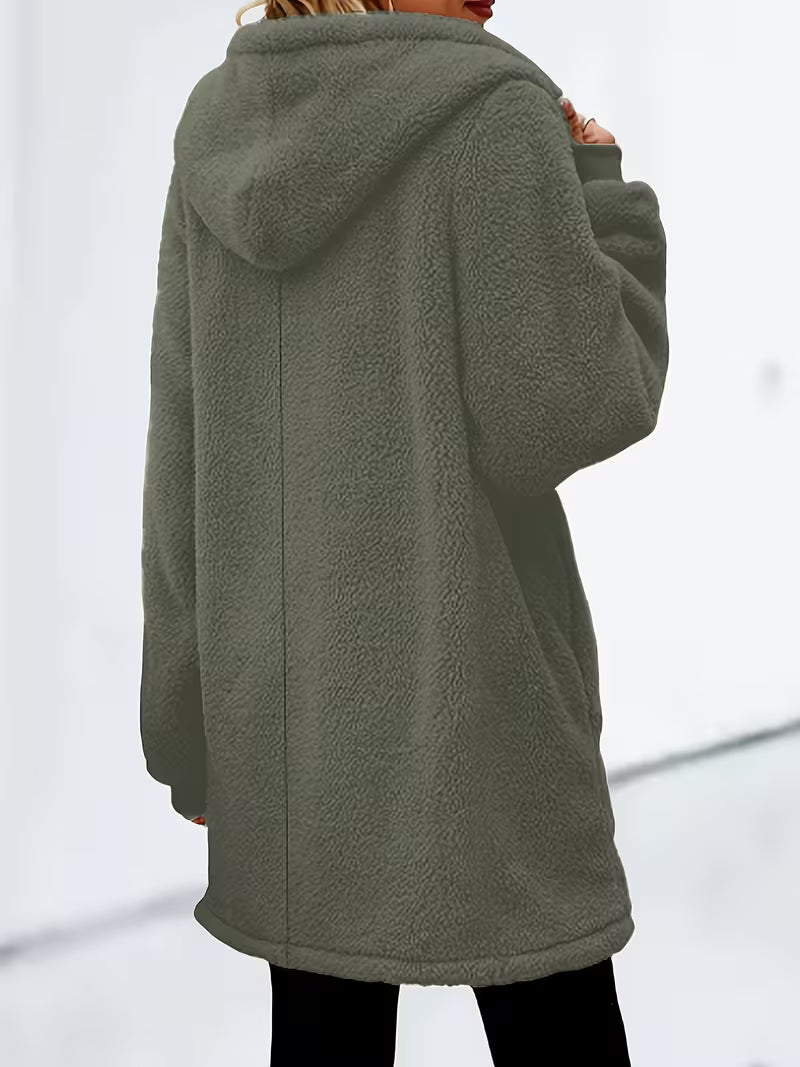 Plush Sherpa Hooded Longline Coat